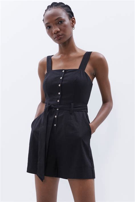 Linen Blend Playsuit by UNISON Online .